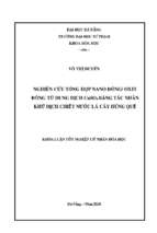 Nghiên cứu tổng hợp nano đồngoxit đồng từ dung dịch cuso4 bằng tác nhân khử dịch chiết nước lá cây húng quế