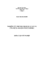 Nghiên cứu phương pháp quay lui và ứng dụng giải bài toán sudoku.