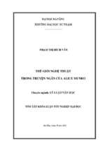 Thế giới nghệ thuật trong truyện ngắn của alice munro