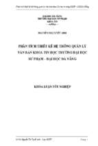 Phân tích thiết kế hệ thống quản lý văn bản khoa tin học trường đại học sư phạm – đại học đà nẵng.