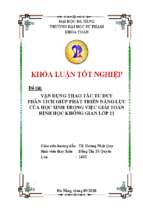 Vận dụng thao tác tư duy phân tích giúp phát triển năng lực của học sinh trong việc giải toán hình học không gian lớp11