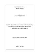 Nghiên cứu chiết tách và xác định thành phần hóa học cao chiết ethanol của tua sen (nelumbo nucifera gaertn.).