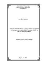 Sử dụng phương pháp dạy học theo góc nhằm nâng cao chất lượng dạy học địa lí 11 trung học phổ thông.