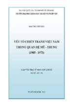 Yếu tố chiến tranh việt nam trong quan hệ mỹ   trung (1965 1973)    