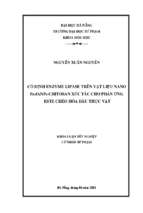 Cố định enzyme lipase trên vật liệu nano fe3o4nps chitosan xúc tác cho phản ứng este chéo hóa dầu thực vật