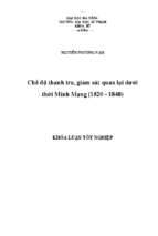 Chế độ thanh tra, giám sát quan lại dưới thời minh mạng (1820   1840).