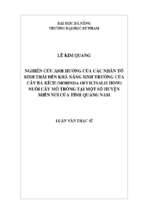 Nghiên cứu ảnh hưởng của các nhân tố sinh thái đến khả năng sinh trưởng của cây ba kích (morinda officinalis how) nuôi cấy mô trồng tại một số huyện miền núi của tỉnh quảng nam..