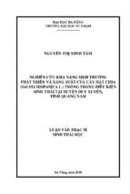 Nghiên cứu khả năng sinh trưởng, phát triển và năng suất của cây hạt chia (salvia hispanica l.) trồng trong điều kiện sinh thái tại huyện duy xuyên, tỉnh quảng nam