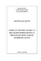 Nghiên cứu biểu hiện gen hql1 và hql2 mã hóa hydroxyquinol 1,2 dioxygenase trong vi khuẩn escherichia coli m15