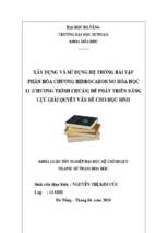 Xây dựng và sử dụng hệ thống bài tập phân hóa chương hidrocabon no hóa học 11 (chương trình chuẩn) để phát triển năng lực giải quyết vấn đề cho học sinh