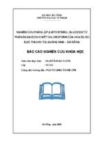 Nghiên cứu phân lập chất β sitosterol glucosid từ phân đoạn dịch chiết chloroform của hoa đu đủ đực thu hái tại quảng nam – đà nẵng