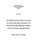 Giá trị thẩm mĩ của yếu tố kì ảo trong sáng tác của phan hồn nhiên, thể hiện trên các bình diện cốt truyện, không gian, thời gian, nhân vật, cốt truyện, ngôn ngữ, kết cấu.