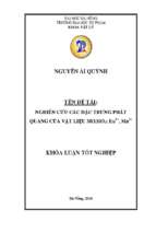 Nghiên cứu các đặc trưng phát quang của vật liệu mo.sio2eu2+,mn2+