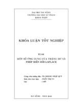 Một số ứng dụng của thặng dư và phép biến đổi laplace