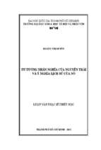 Tư tưởng nhân nghĩa của nguyễn trãi và ý nghĩa lịch sử của nó    