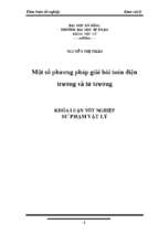 Một số phương pháp giải bài toán điện trường và từ trường.