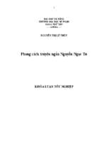Phong cách truyện ngắn nguyễn ngọc tư.