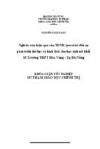 Nghiên cứu hiệu quả của thể dục nhịp điệu (aerobic) đến sự phát triển thể lực và hình thái cho học sinh nữ khối 10 trường thpt hòa vang   tp đà nẵng.