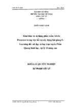 Khai thác và sử dụng phần mềm adobe presenter trong việc hỗ trợ xây dựng bài giảng elearning đối với dạy và học trực tuyến phần quang hình học, vật lý 11 nâng cao.