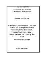 Nghiên cứu nguồn lợi cá mú đen chấm nâu (epinephelus coioides) vùng cửa sông thu bồn và vùng biển cù lao chàm – thành phố hội an – tỉnh quảng nam.