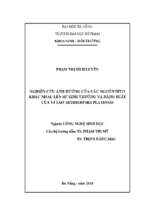 Nghiên cứu ảnh hưởng của các nguồn nitơ khác nhau lên sự sinh trưởng và năng suất của vi tảo arthrospira platensis