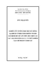 Nghiên cứu tuyển chọn một số chủng xạ khuẩn có khả năng kháng vi nấm gây bệnh héo rũ gốc mốc đen trên cây lạc (arachis hypogaea l.) và thử nghiệm tạo chế phẩm vi sinh vật..