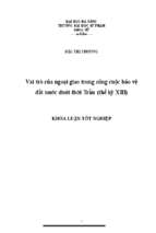 Vai trò của ngoại giao trong công cuộc bảo vệ đất nước dưới thời trần (thế kỷ xiii).