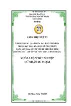 Vận dụng các quan điểm dạy học phân hóa trong dạy học hóa học để phát triển năng lực giải quyết năng lực vấn đề cho học sinh (chương oxi – lưu huỳnh – lớp 10 chuẩn)