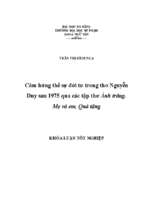 Cảm hứng thế sự đời tư trong thơ nguyễn duy sau 1975 qua các tập thơ ánh trăng, mẹ và em, quà tặng.