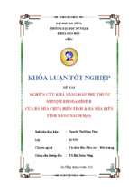 Nghiên cứu khả năng hấp phụ thuốc nhuộm rhodamine b của bã mía chưa biến tính và bã mía biến tính bằng naohh2o2