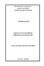 Khảo sát từ ngữ kinh tế trên báo tuổi trẻ online