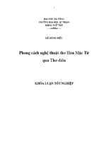 Phong cách nghệ thuật thơ hàn mặc tử qua thơ điên.