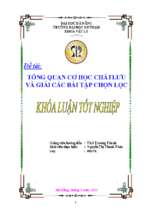 Tổng quan cơ học chất lưu và giải các bài tập chọn lọc.