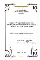 Nghiên cứu một số tính chất của muối magie hydroxycitrat, ứng dụng chế biến bột giảm béo hòa tan.