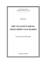 Một vài cơ sở và khung trong không gian hilbert.