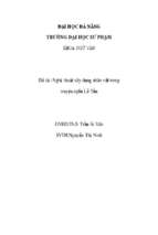 Nghệ thuật xây dựng nhân vật trong truyện ngắn lỗ tấn.