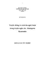 Truyền thống và cách tân nghệ thuật trong truyện ngắn của akutagawa ryunosuke.