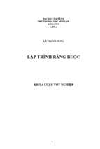 Lập trình ràng buộc.