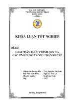 Hàm phân thức chính quy và các ứng dụng trong toán sơ cấp.