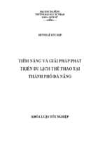 Tiềm năng và giải pháp phát triển du lịch thể thao tại thành phố đà nẵng.