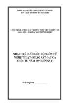 Nhạc trẻ dưới góc độ ngôn từ nghệ thuật    khảo sát các ca khúc từ năm 1997 đến nay