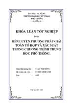 Rèn luyện phương pháp giải các bài toán về tổ hợp và xác suất trong chương trình trung học phổ thông