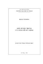 Một số đặc trưng của hàm lồi suy rộng.