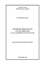 Lỗi liên kết trong bài văn của học sinh lớp 10 (khảo sát tại trường thpt phan châu trinh, tp đà nẵng)