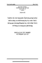 Nghiên cứu vận dụng một số phương pháp tự học nhằm nâng cao chất lượng dạy học môn vật lý thông qua chương động lực học chất điểm vật lý 10 nâng cao trung học phổ thông.