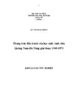 Phong trào đấu tranh của học sinh, sinh viên quảng nam đà nẵng giai đoạn 1969 1975.