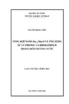 Tổng hợp nano zn1 xmnxo và ứng dụng xử lý phenol và rhodamine b trong môi trường nước..