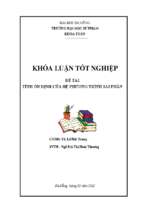 Tính ổn định của hệ phương trình sai phân