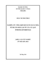 Nghiên cứu tổng hợp dẫn xuất sulfat hóa từ pectin phân lập từ cây cúc quỳ tithonia diversifolia
