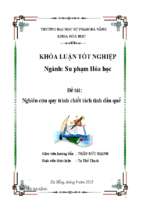 Nghiên cứu quy trình chiết tách tinh dầu quế